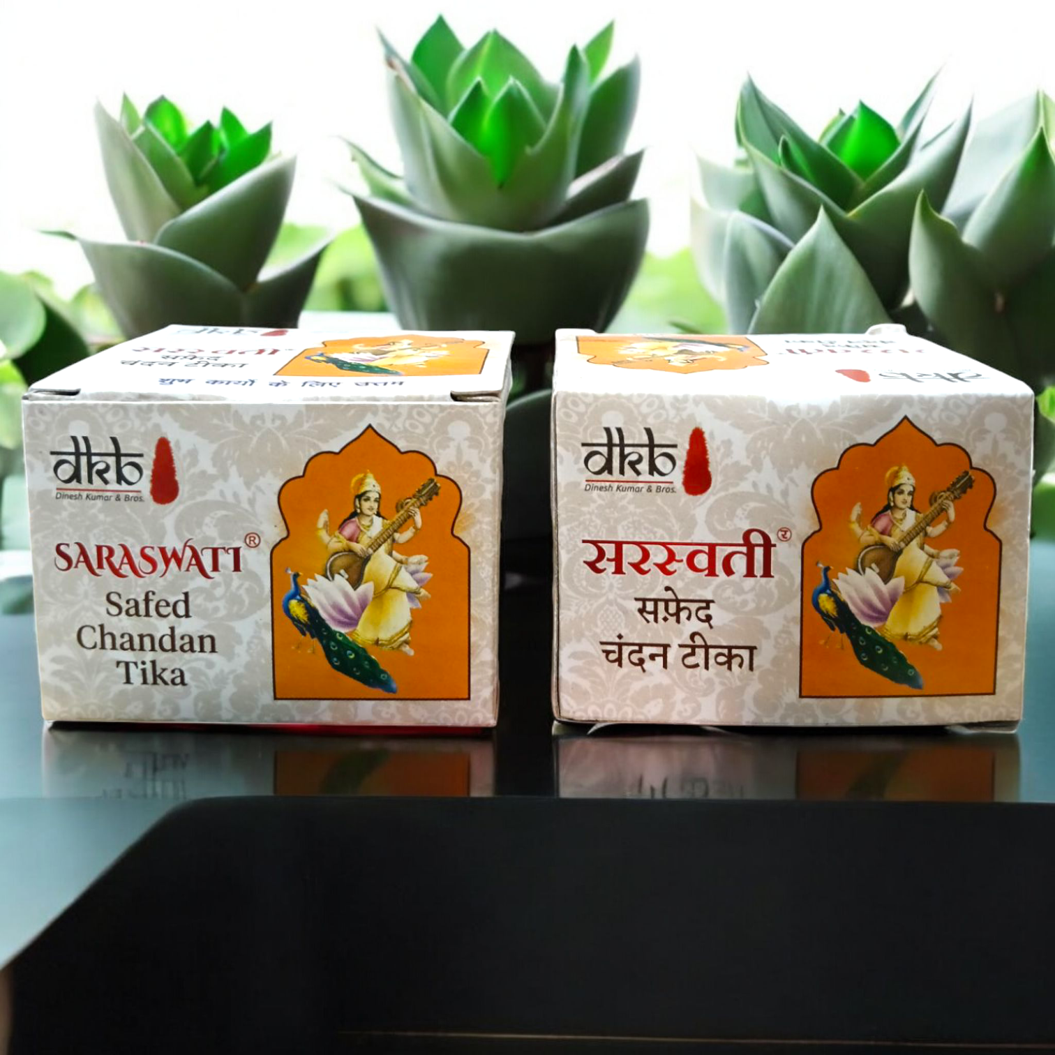 Pure sandalwood paste (Safed Chandan Tilak) for applying a sacred tilak during religious rituals, offering a long-lasting fragrance and cooling effect.