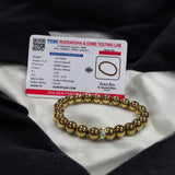 Pyrite Bracelet crafted with natural golden Pyrite beads, 8MM in size, stretchable design, certified for authenticity and confidence enhancement.