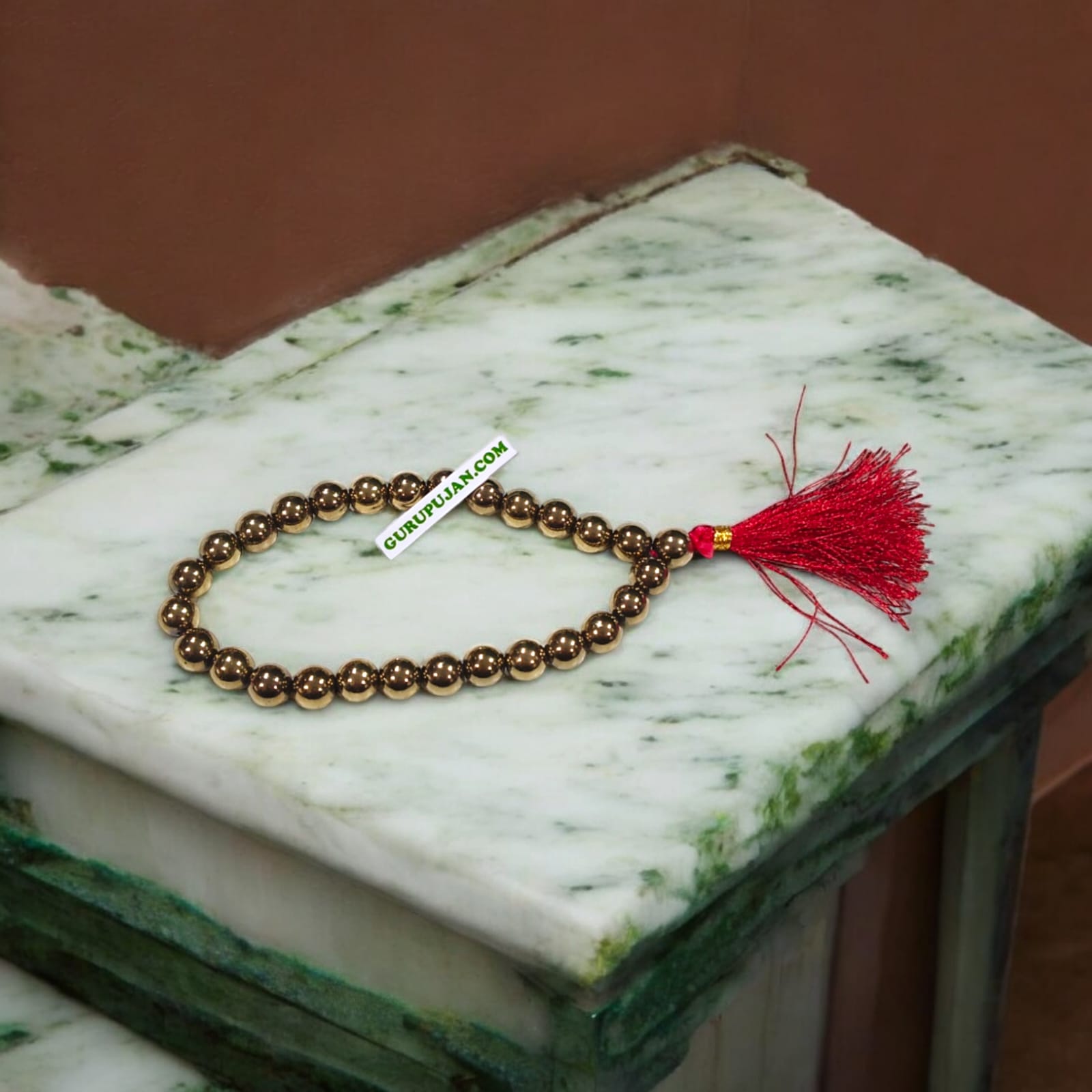 Pyrite Mala 27+1 beads made from natural Pyrite stones, designed to build confidence and strengthen willpower.