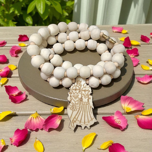 Radha Krishna Tulsi Locket Mala – Easy Screw Lock for Men & Women Devotees