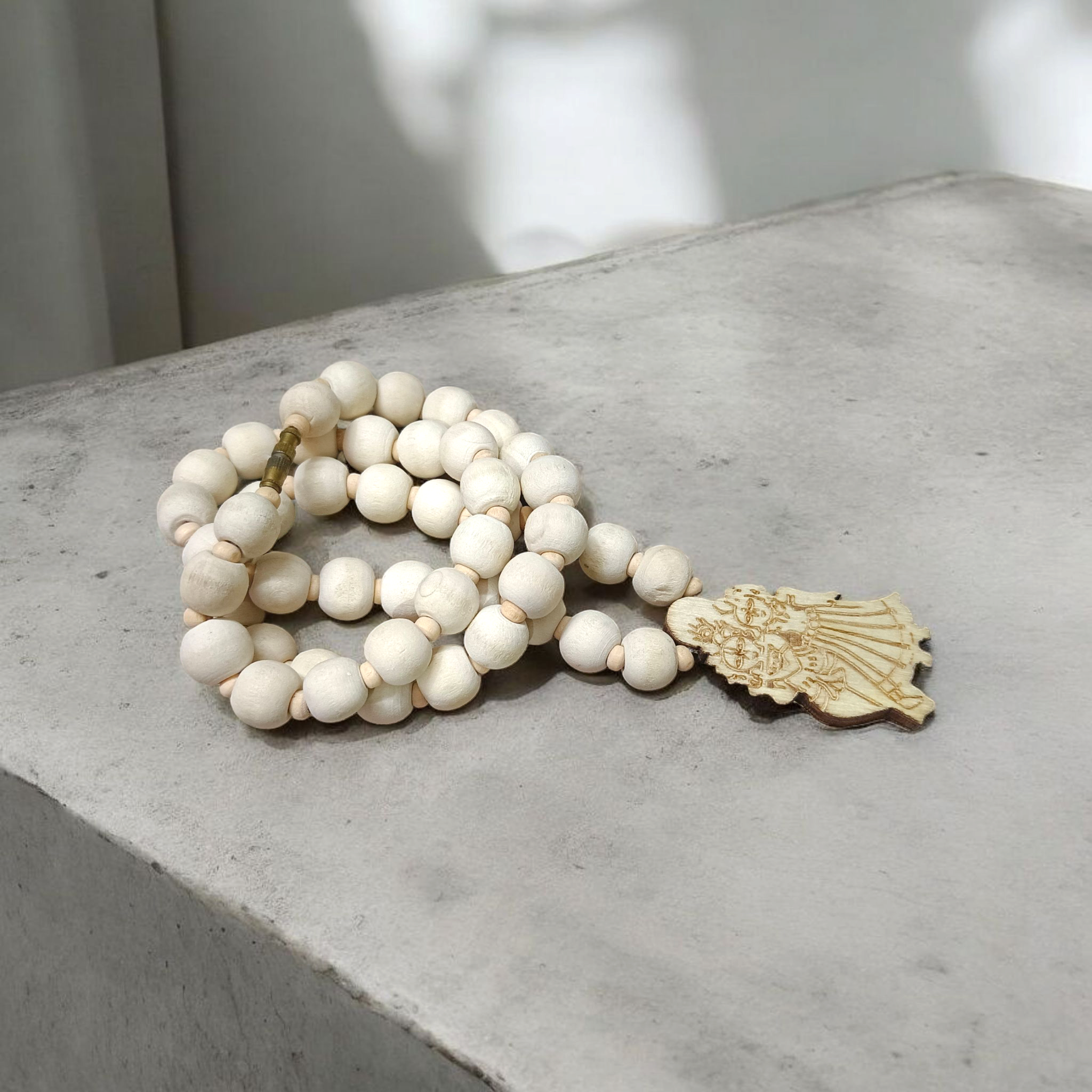 Radha Krishna Tulsi Mala with Screw Lock and Decorative Locket for Devotees