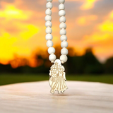 Radha Krishna Tulsi Mala with Screw Lock and Decorative Locket for Devotees