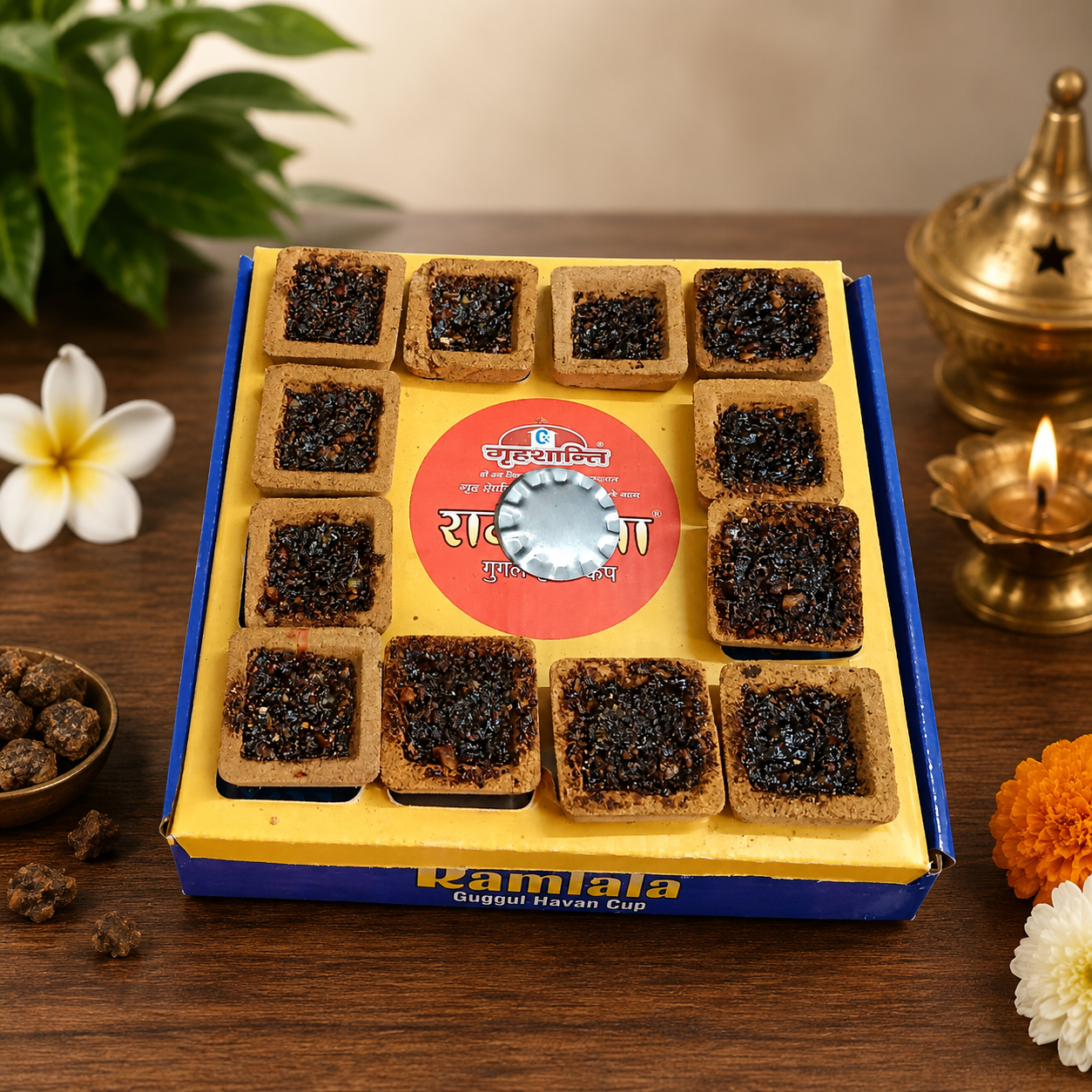 Ramlala Natural Guggul Havan Cups for Daily Pooja Temple Meditation Air Purifying Dhoop Cups