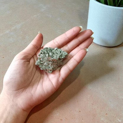 Raw Natural Pyrite Stone Certified Crystal Cluster for Wealth, Protection, and Healing
