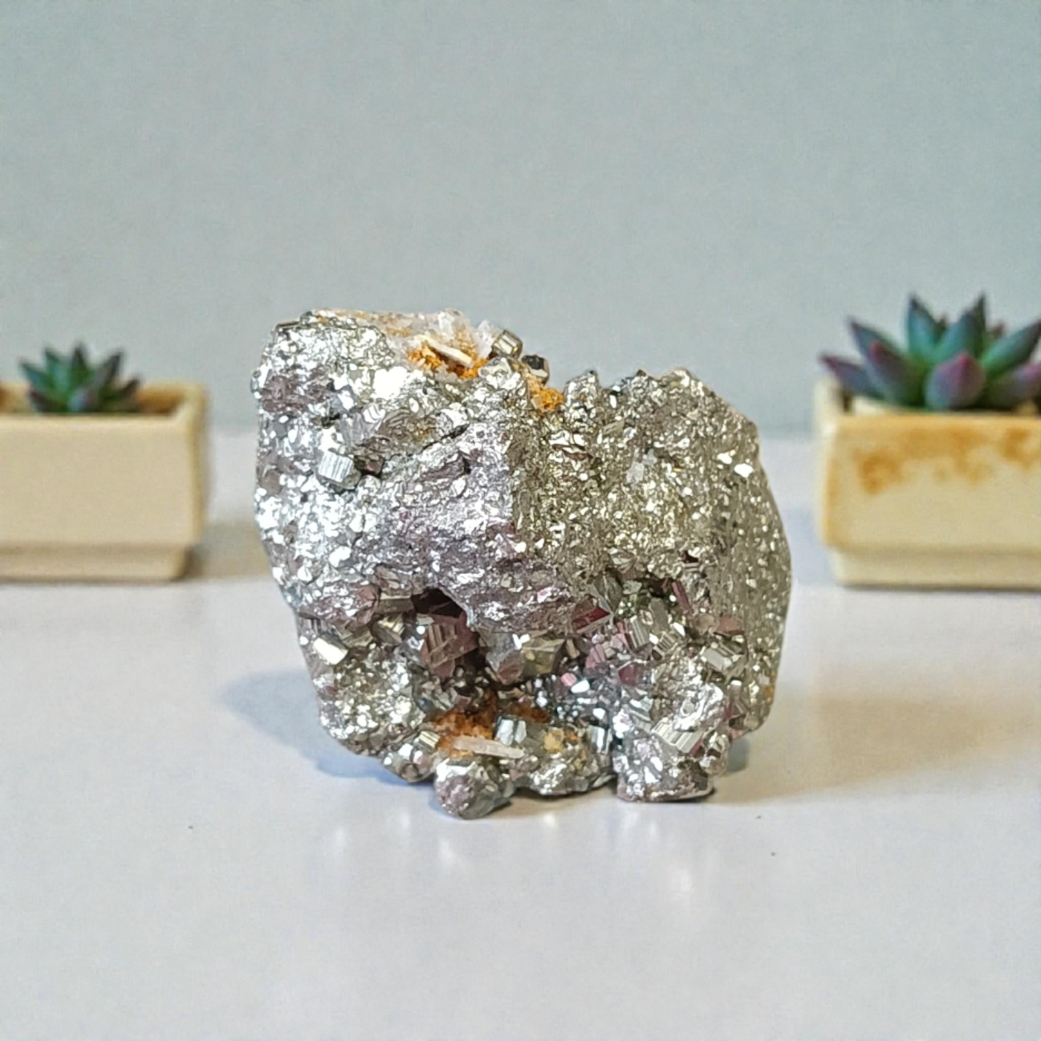 Raw Natural Pyrite Stone Certified Crystal Cluster for Wealth, Protection, and Healing