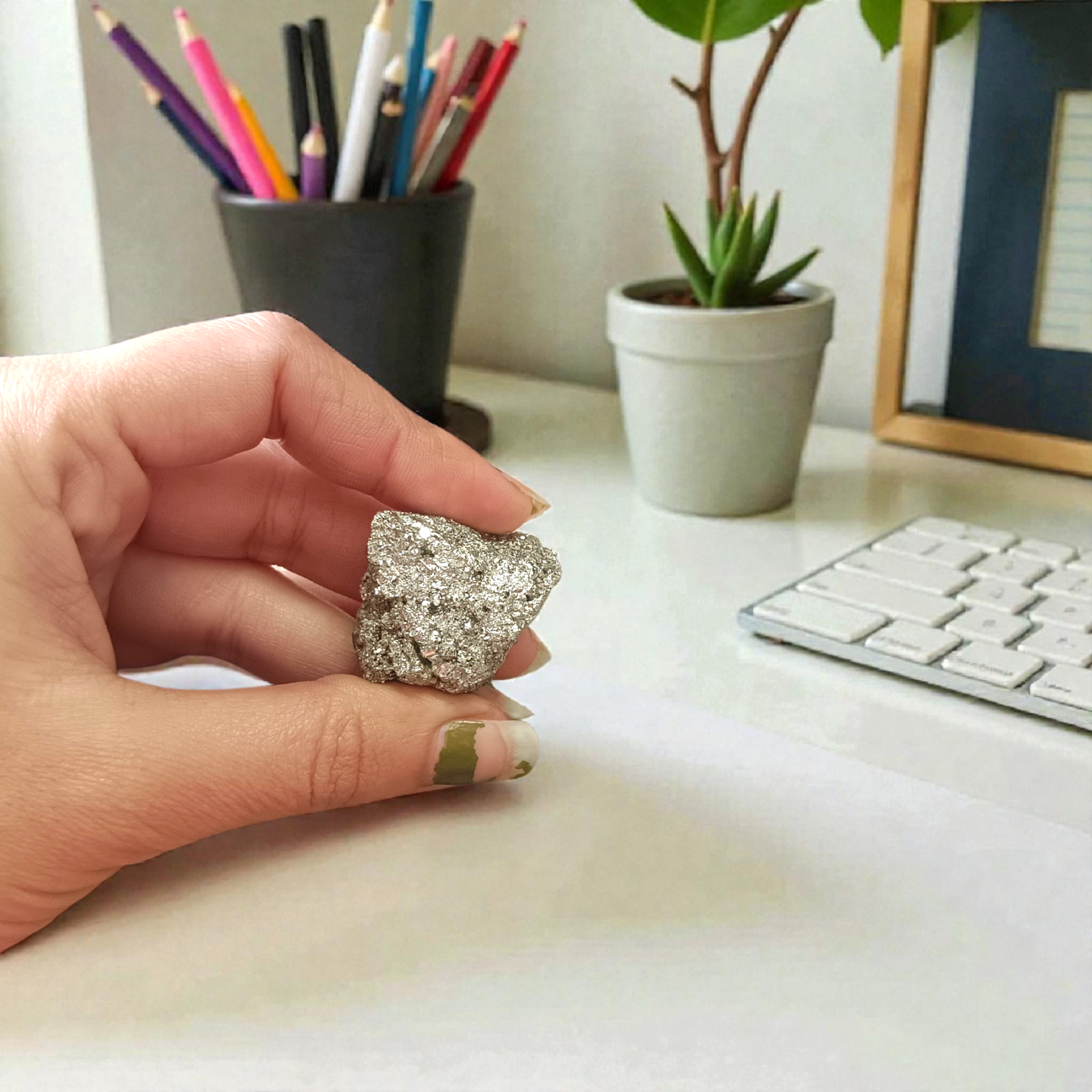 Raw Natural Pyrite Stone Certified Crystal Cluster for Wealth, Protection, and Healing
