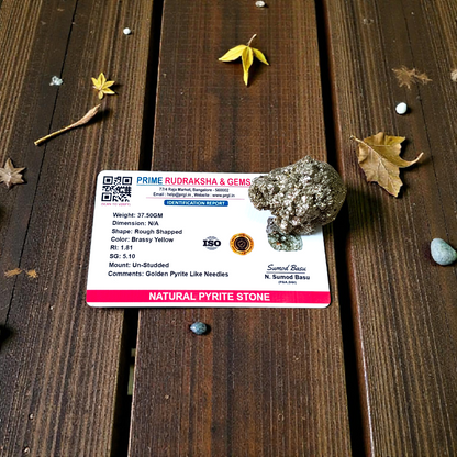 Raw Natural Pyrite Stone Certified Crystal Cluster for Wealth, Protection, and Healing