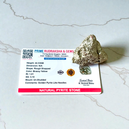 Raw Natural Pyrite Stone Certified Crystal Cluster for Wealth, Protection, and Healing