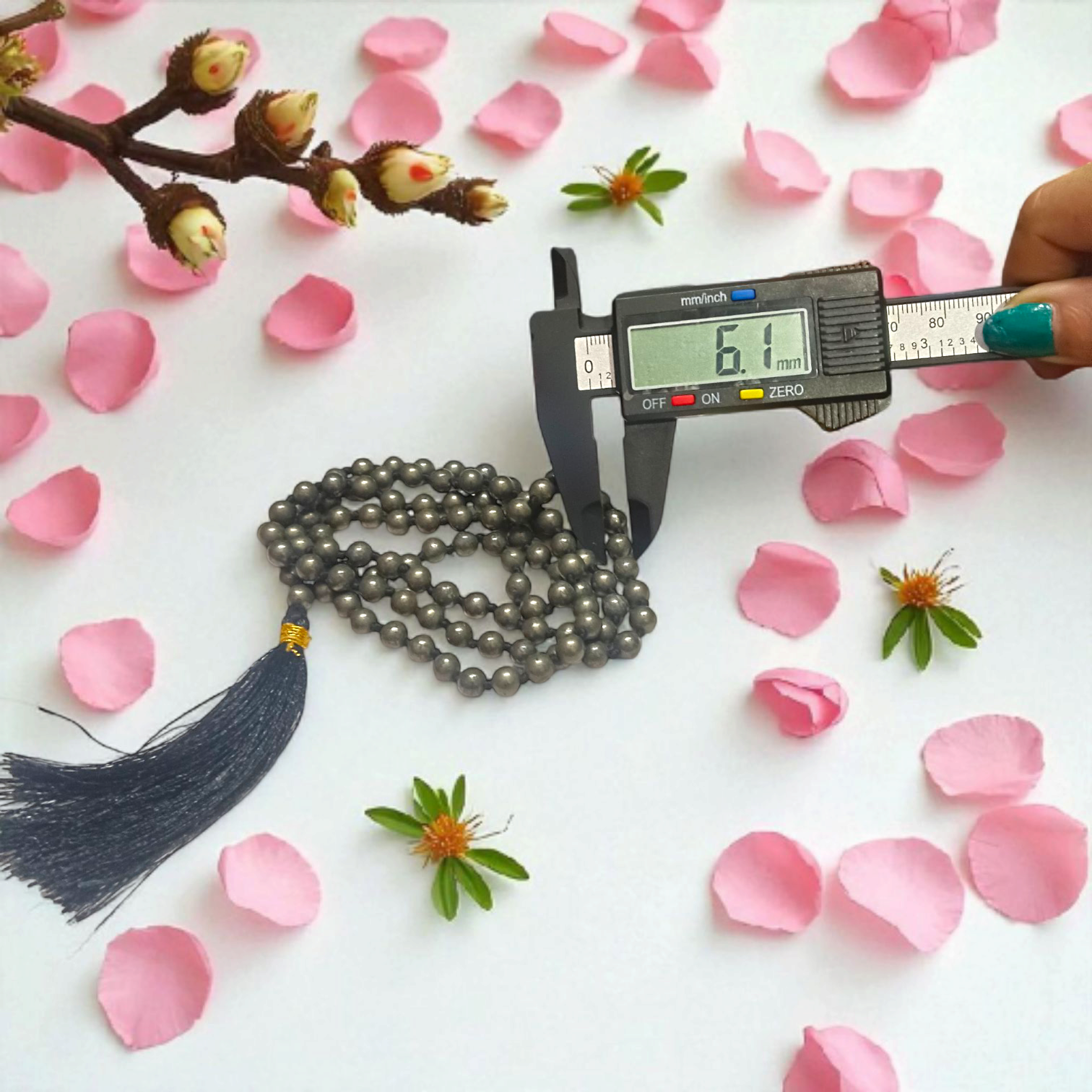 Raw Pyrite Mala 5-6MM | Natural Pyrite Beads for Abundance & Protection – Lab Certified Gurupujan