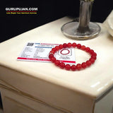 Red Agate Bracelet with 8MM natural beads, lab certified, stretchable design, promoting courage, vitality, and emotional stability.