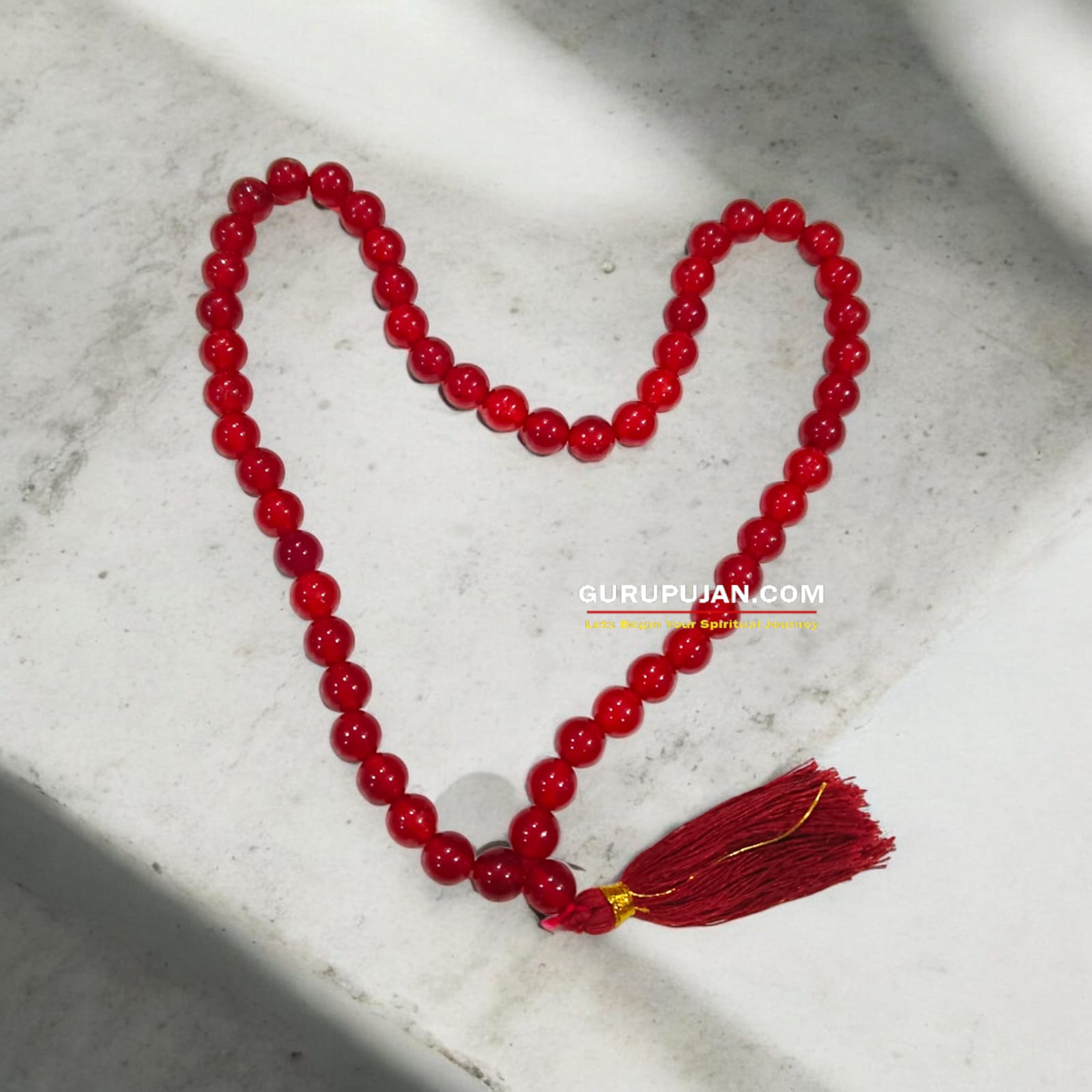 Red Agate Mala 54+1 beads, also known as Lal Hakik Mala, featuring 8MM beads, lab certified, perfect for jaap, meditation, and daily wear.