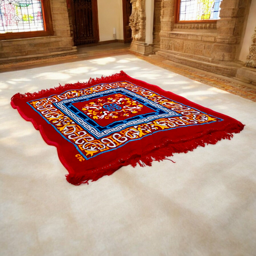 Red Pooja Aasan – 2X2 Feet Lal Mat for Mantra Japa & Spiritual Practices