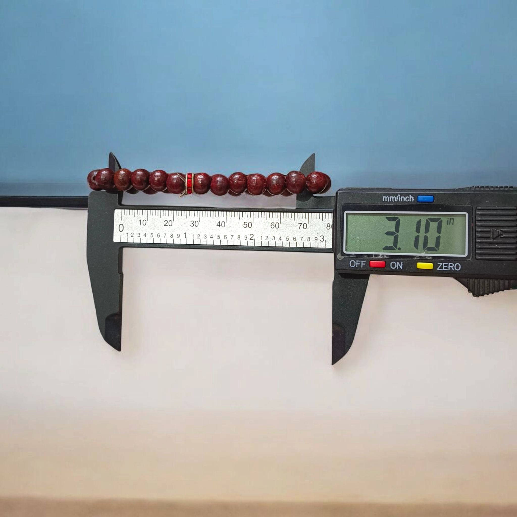 Red Sandalwood (Lal Chandan) Bracelet with 8MM lab-certified beads, stretchable design for meditation, focus, and inner peace