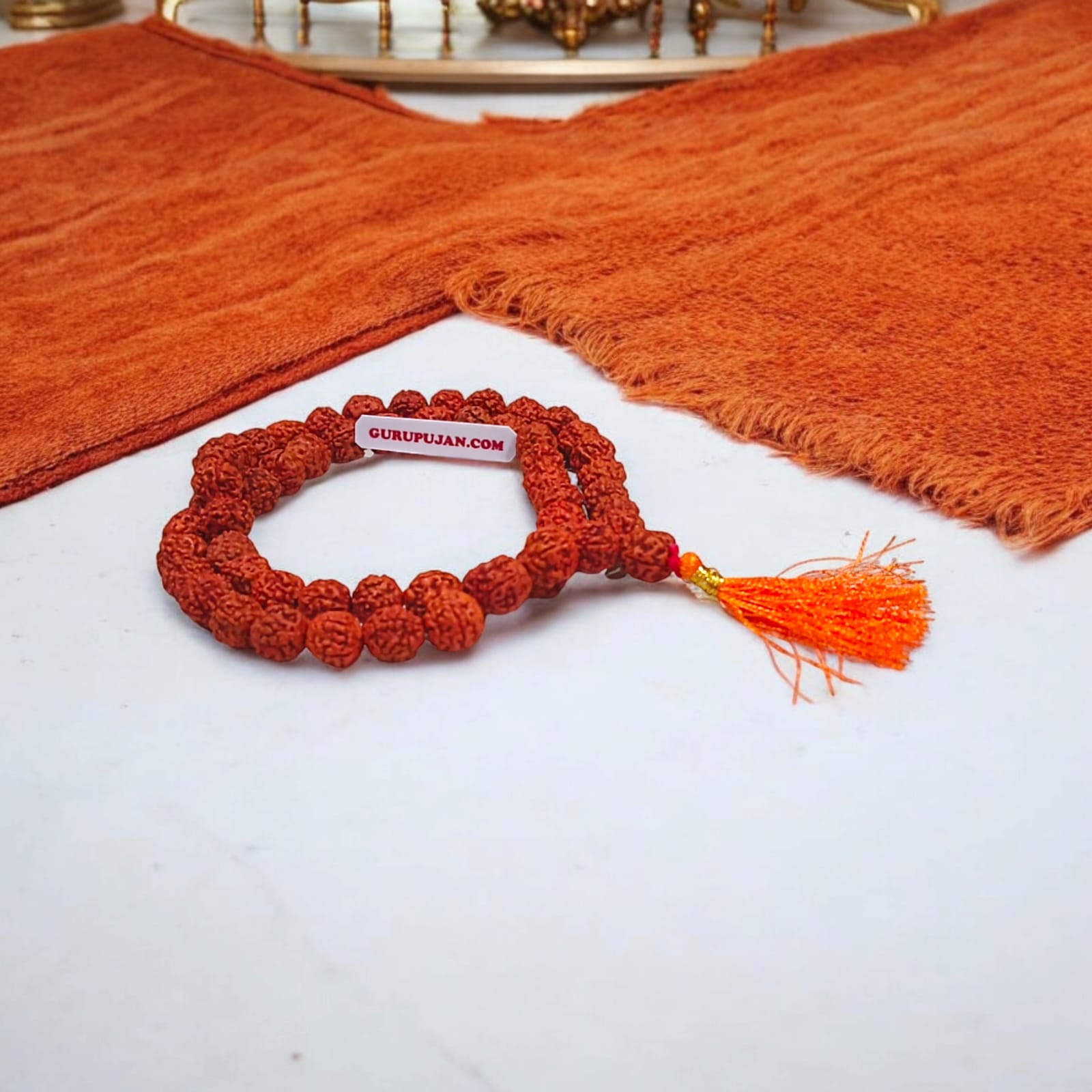 Rudraksha Mala 54+1 beads made from Pathri Rudraksha, featuring 11MM beads, lab certified, ideal for jaap, meditation, and wear.