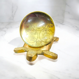 Sampoorna Shree Yantra On Tortoise - Magnifying Tortoise with Shree Yantra Engraving