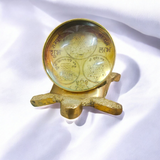Sampoorna Shree Yantra On Tortoise - Magnifying Tortoise with Shree Yantra Engraving