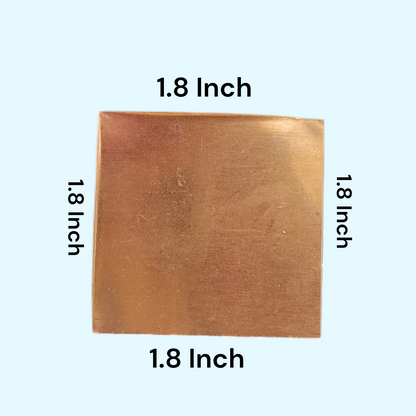 Set of 11 Copper Square Pieces (Copper Patra) used for Vastu correction, spiritual rituals, and energy enhancement