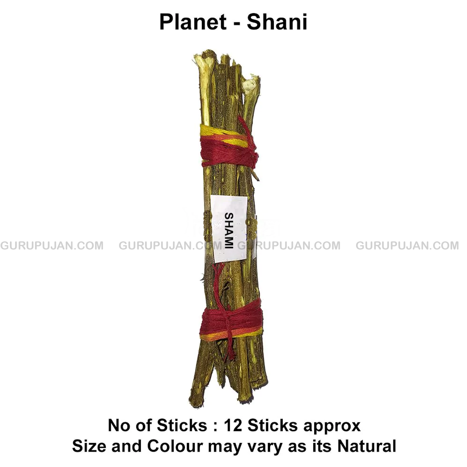 Set of 12 Shami Wood sticks for Shani Hawan, a powerful remedy for Shani Dosh, bringing prosperity, health, and balance as per Lal Kitab.