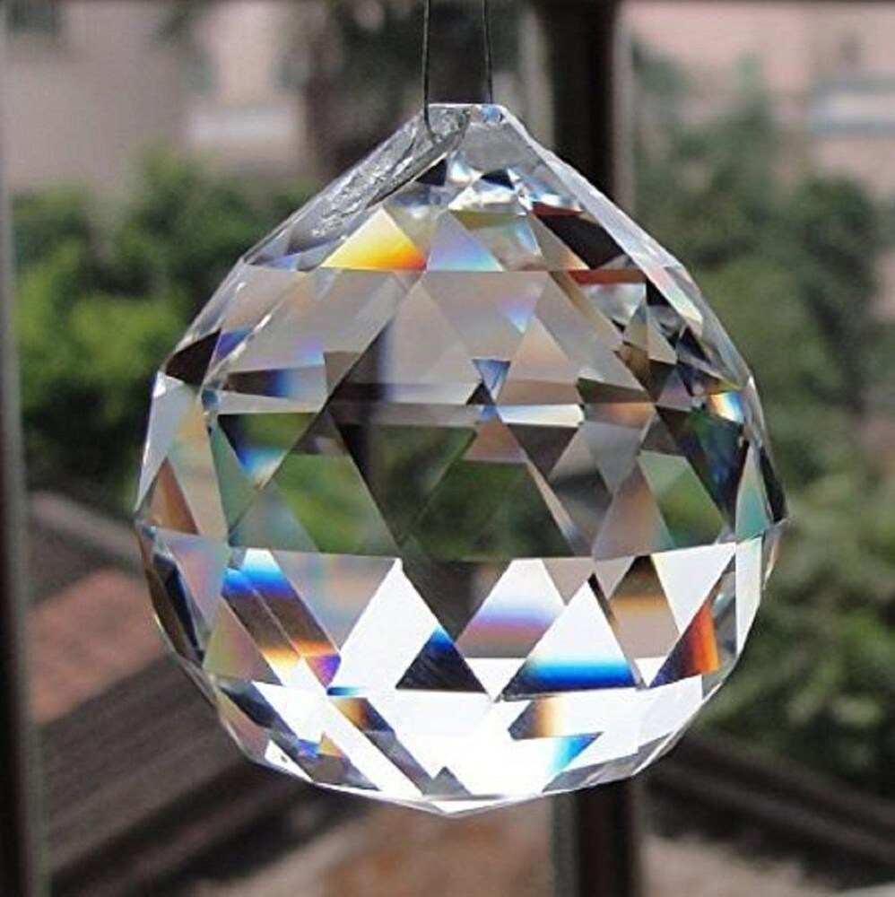 Set of 2 Crystal Balls for hanging, made of high-quality crystals, used for spiritual rituals, Vastu remedies, and home décor to enhance energy flow and attract positive vibrations.