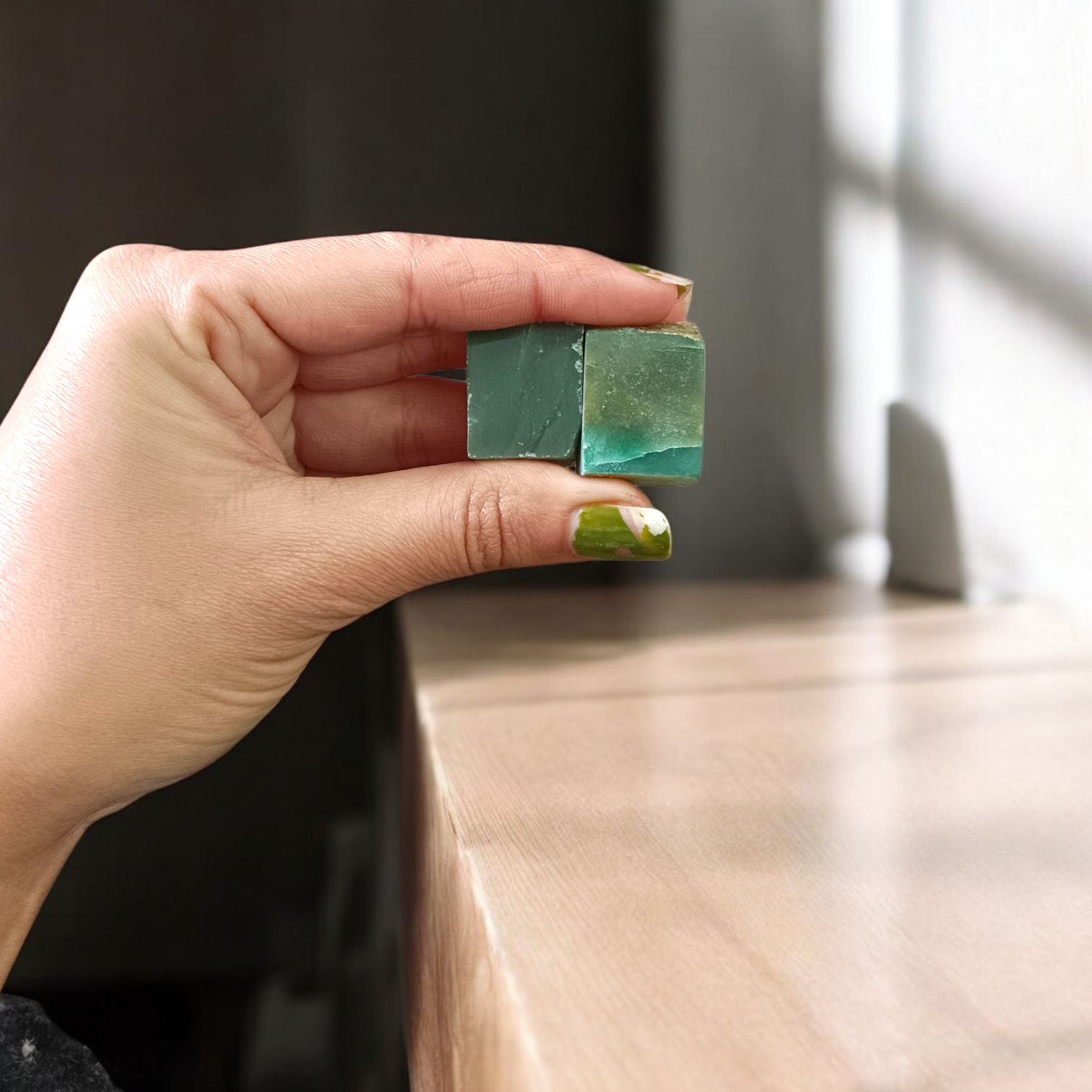 Set of 2 Natural Aventurine Stones Lab Certified Green Healing Crystals