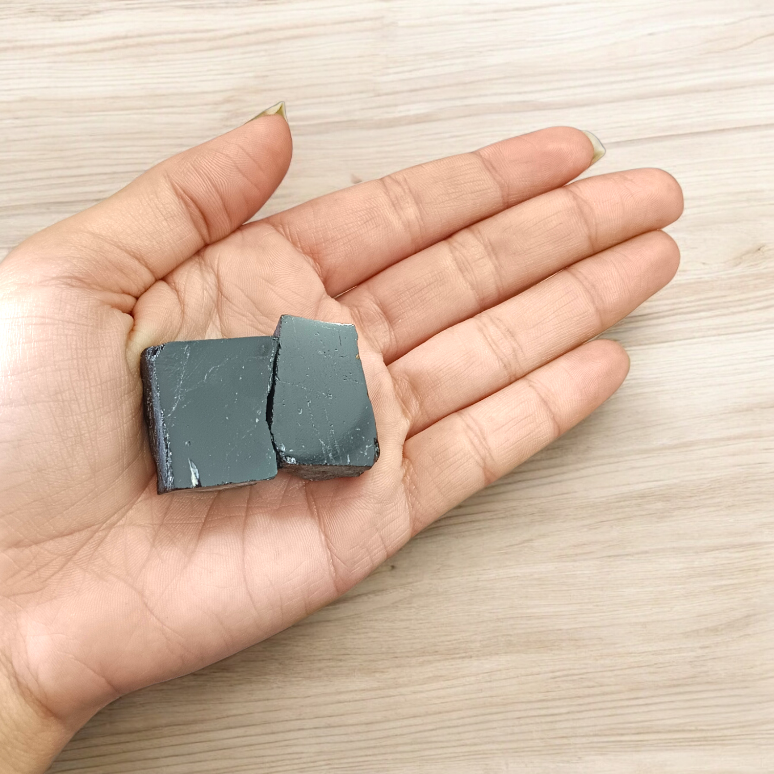 Set of 2 Natural Black Tourmaline Stones Lab Certified Grounding Crystals