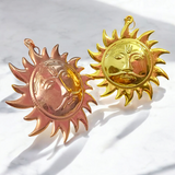 Set of 2 Surya Dev Wall Hanging made from brass and copper, golden finish, 7 inches, protects from Vaastu Dosh and Shani Dosh, perfect for home and office decor