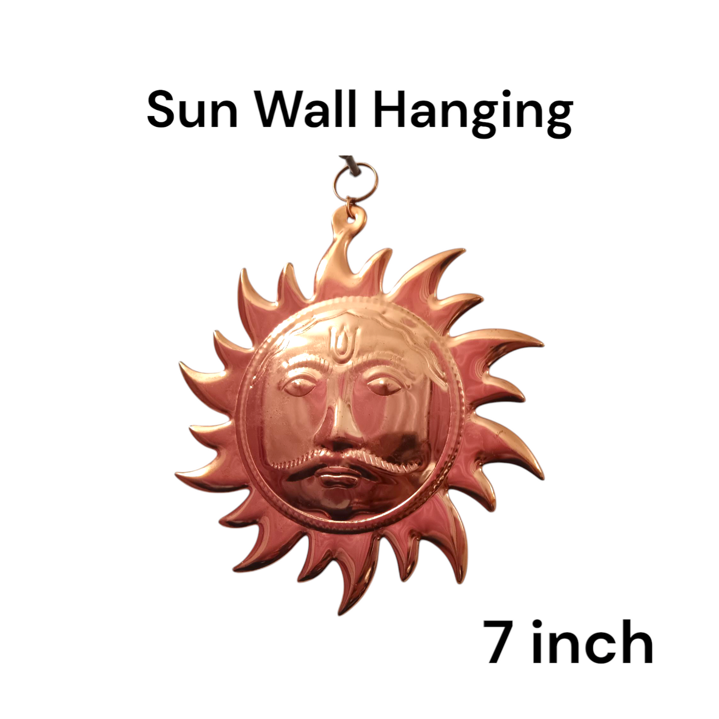 Set of 2 Surya Dev Wall Hanging made from brass and copper, golden finish, 7 inches, protects from Vaastu Dosh and Shani Dosh, perfect for home and office decor