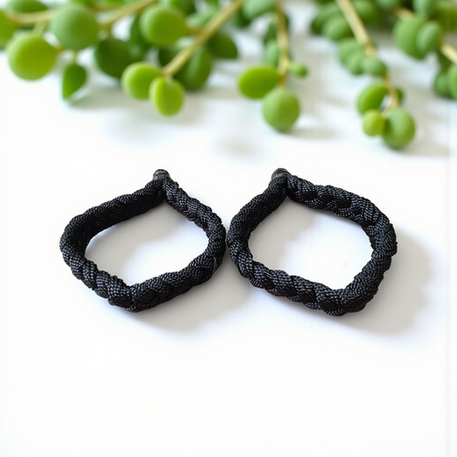 Set of 2 Black Dhaga Handmade Bracelets | Evil Eye Nazar Protection – Lab Certified