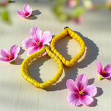 Set of 2 handmade yellow Raksha Sutra thread bracelets for men and women – adjustable spiritual Kalawa for protection