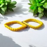 Set of 2 handmade yellow Raksha Sutra thread bracelets for men and women – adjustable spiritual Kalawa for protection