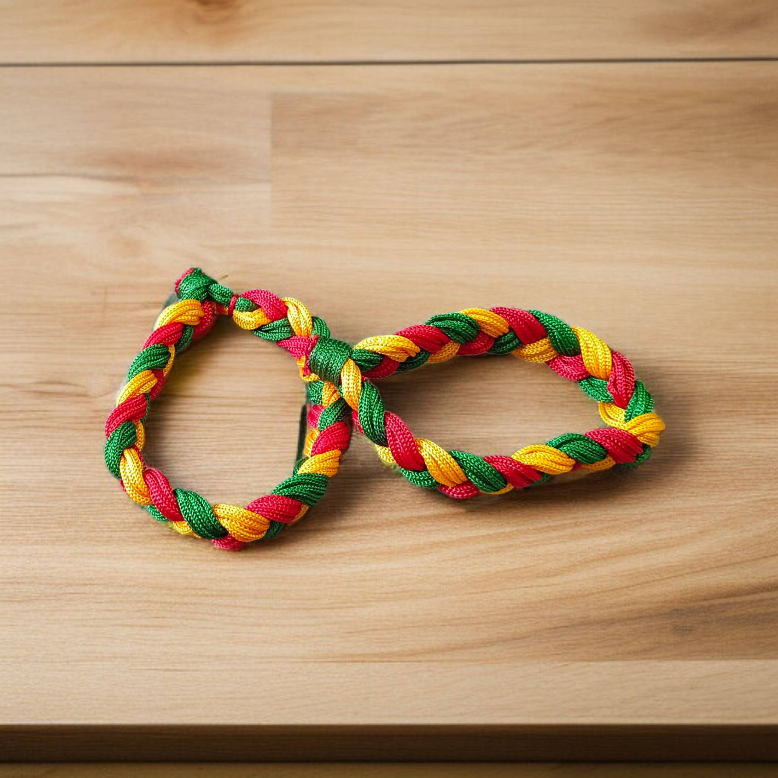 Set of 2 multicolor handmade spiritual thread bracelets – adjustable pooja kalawa dhaga for men, women, boys & girls