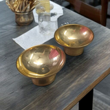 Set of 2 traditional brass bowls for Chandan and Kum Kum, perfect for pooja use