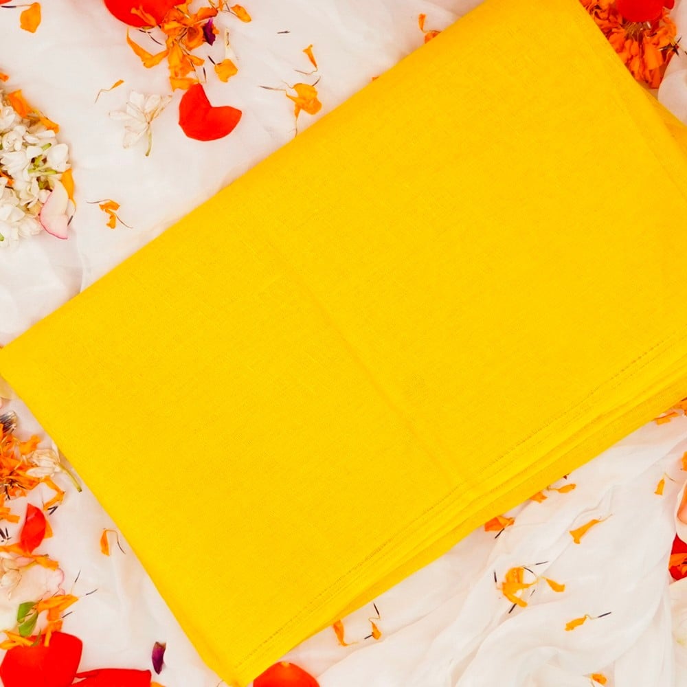 Set of 3 Pooja Cloths in red, yellow, and white colors, each 1.25 meters long, ideal for worship and pooja rituals. High-quality fabric for religious ceremonies.