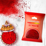 Set of 5 packs of Kum Kum Powder (25GM each) for Tilak during pooja and religious ceremonies.