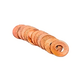 Set of 7 Copper Hole Coins, used in spiritual practices, poojas, and Tantric rituals for protection, prosperity, and positive energy flow.