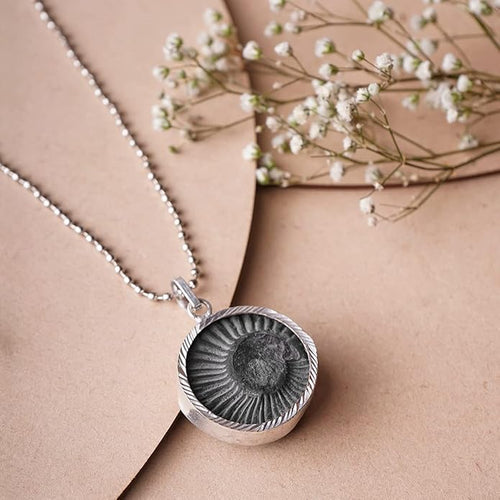 Shaligram Pendant Silver Locket | Lab Certified Spiritual Jewelry for Puja