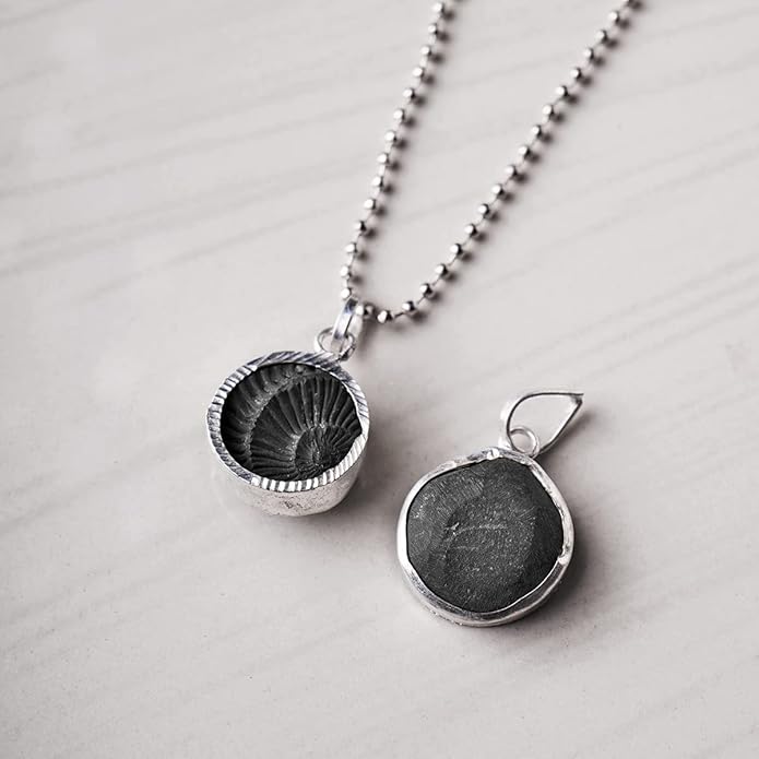 Shaligram Pendant in silver, lab certified, perfect for spiritual protection and blessings from Lord Vishnu, ideal for daily wear and devotional practices.