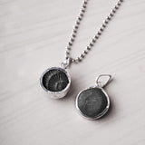 Shaligram Pendant in silver, lab certified, perfect for spiritual protection and blessings from Lord Vishnu, ideal for daily wear and devotional practices.