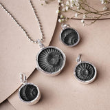 Shaligram Pendant in silver, lab certified, perfect for spiritual protection and blessings from Lord Vishnu, ideal for daily wear and devotional practices.