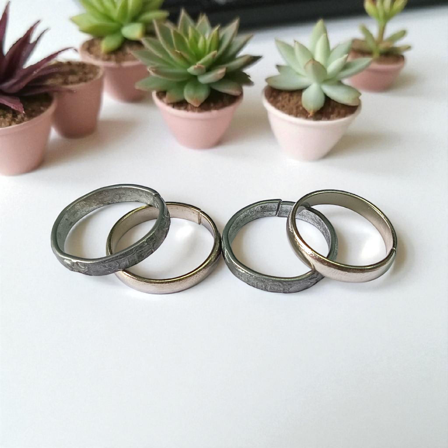 Shani Challa Ring made from black horse shoe nails, set of 4 rings designed for men and women, offering protection from Shani Dosh and spiritual blessings