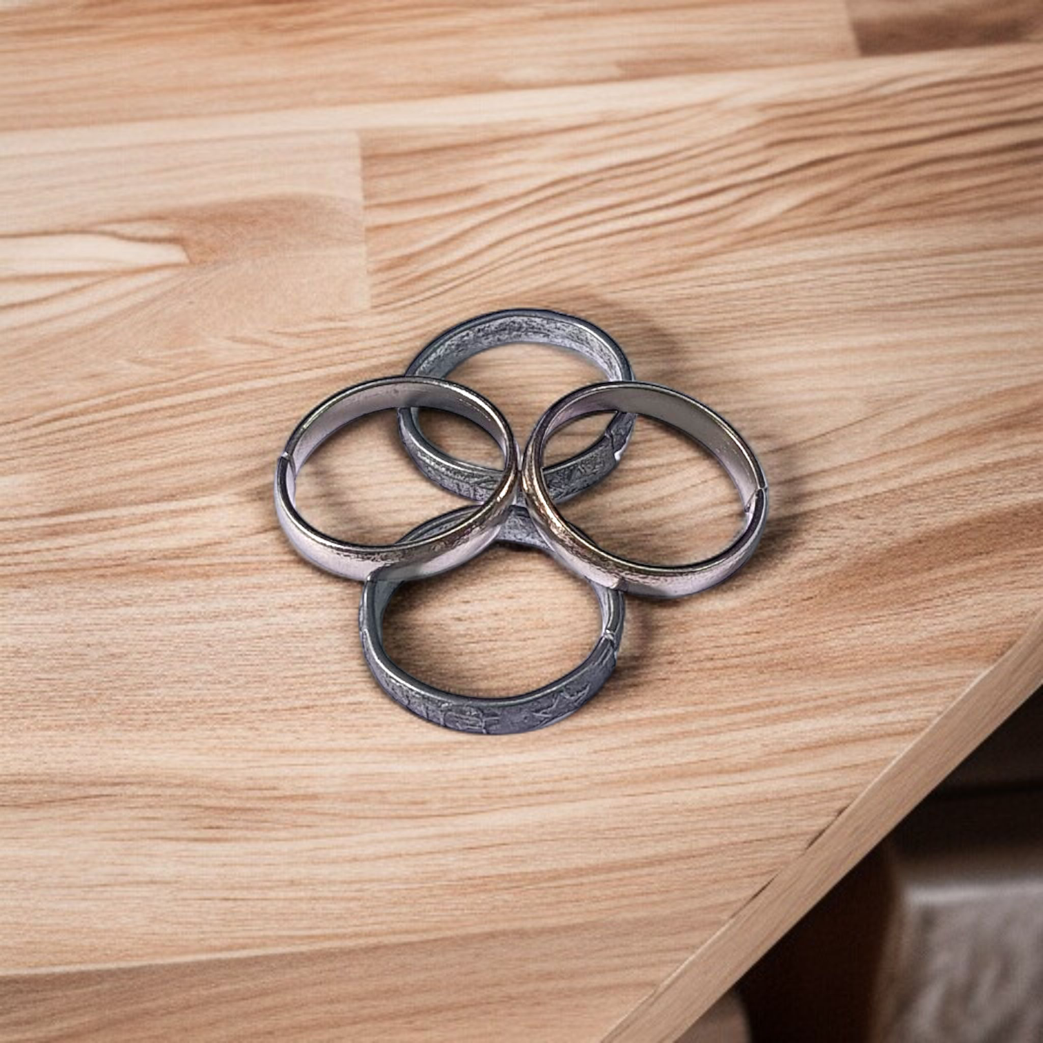 Shani Challa Ring made from black horse shoe nails, set of 4 rings designed for men and women, offering protection from Shani Dosh and spiritual blessings