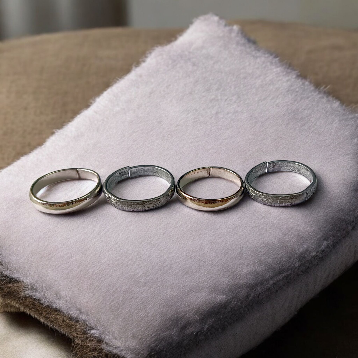 Shani Challa Ring made from black horse shoe nails, set of 4 rings designed for men and women, offering protection from Shani Dosh and spiritual blessings