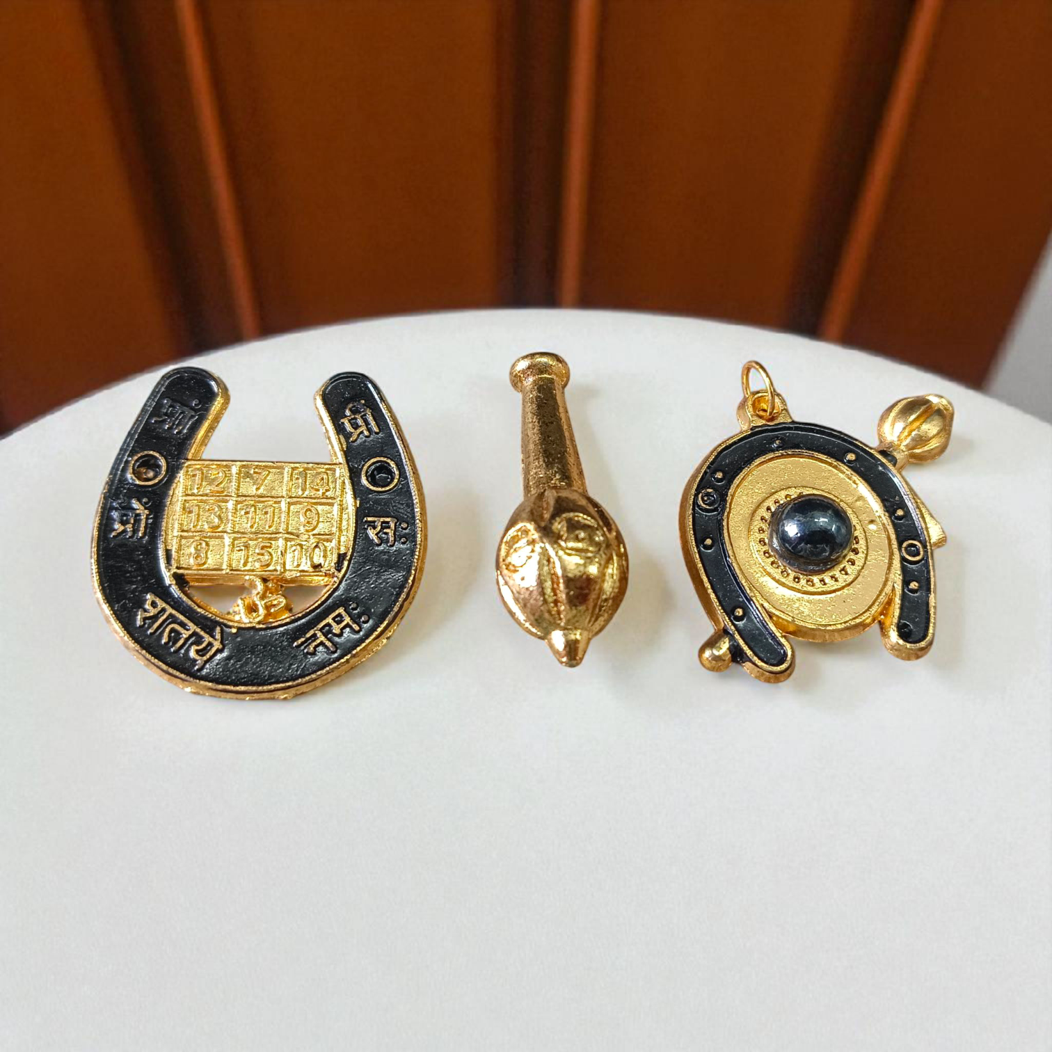 Shani Kavach Set, includes divine protective charms and amulets, ideal for Shani Pujan and donation every Saturday to reduce Shani Dosh and attract prosperity