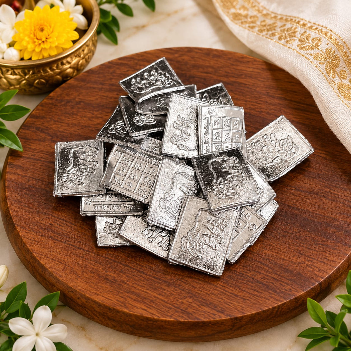 Shani Yantra Coin Set of 10 Ranga Shani Sikka for Shani Puja and Remedies