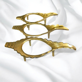 Shank stand made of pure brass, designed to hold a conch shell, perfect for spiritual and decorative use.
