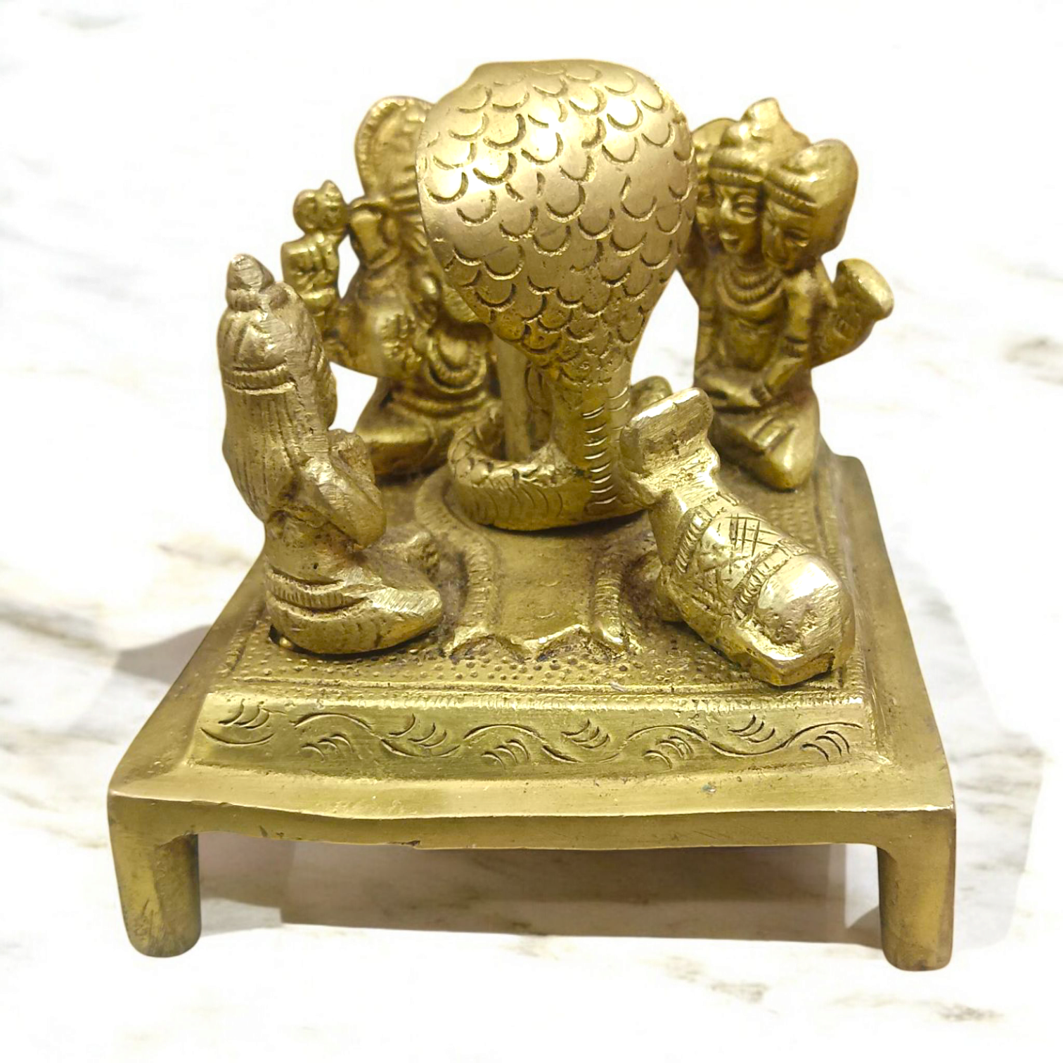 Shiv Parivar With Shivling In Brass | Rare Brass Idol featuring Lord Shiva, Goddess Parvati, Lord Ganesha, and Kartikeya along with the Shivling, beautifully crafted.