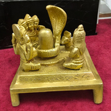 Shiv Parivar With Shivling In Brass | Rare Brass Idol featuring Lord Shiva, Goddess Parvati, Lord Ganesha, and Kartikeya along with the Shivling, beautifully crafted.