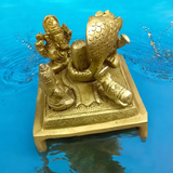 Shiv Parivar With Shivling In Brass | Rare Brass Idol featuring Lord Shiva, Goddess Parvati, Lord Ganesha, and Kartikeya along with the Shivling, beautifully crafted.