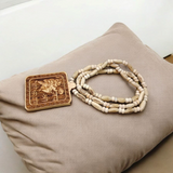 Shri Bageshwar Dham Tulsi Wood Locket with Tulsi Mala, symbolizing divine protection, spiritual connection