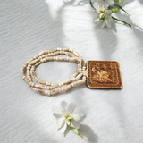 Shri Bageshwar Dham Tulsi Wood Locket with Tulsi Mala, symbolizing divine protection, spiritual connection